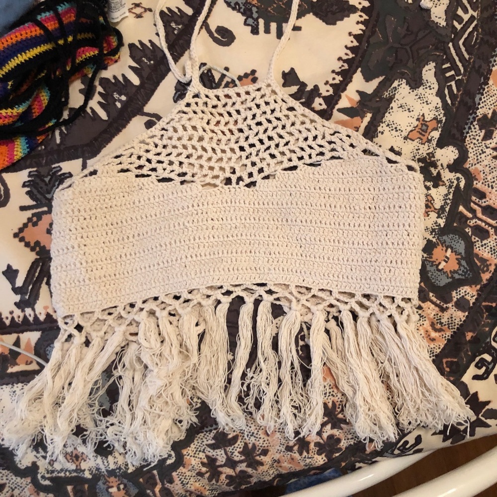 Cream woven top